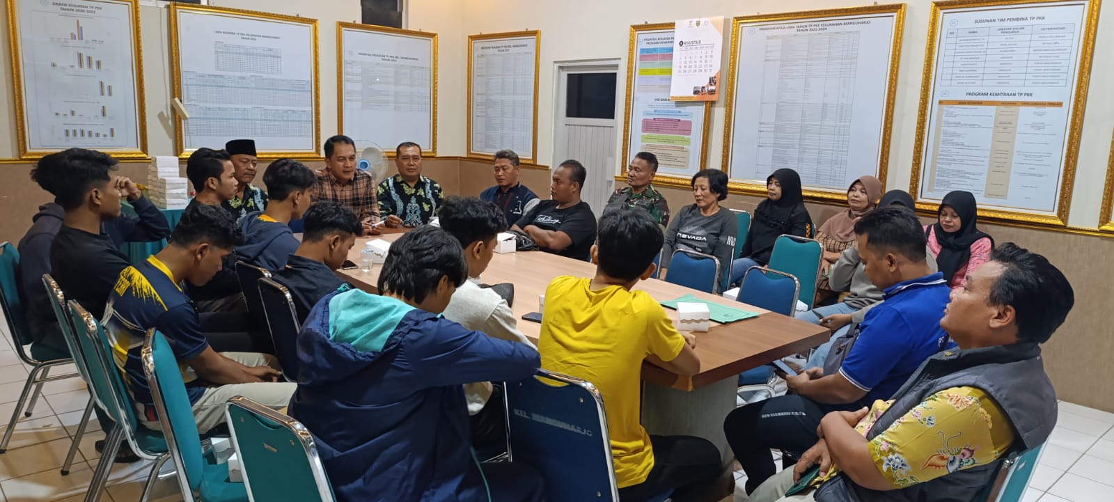 LURAH MANGUHARJO PIMPIN RAPAT KOORDINASI TERKAIT PERSIAPAN LOMBA BOLA VOLLY ANTAR KELURAHAN TAHUN 2024