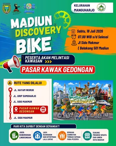 Pasar Kawak Gedongan Menjadi Tempat Check Point ke 3 dalam Madiun Discovery Bike Tahun 2026 dalam rangka Hari Jadi Ke 108 Tahun Kota Madiun